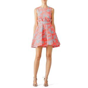 RARE MSGM Milano Pink Printed Jacquard Dress On‎ Rent The Runway Website Sz 38
